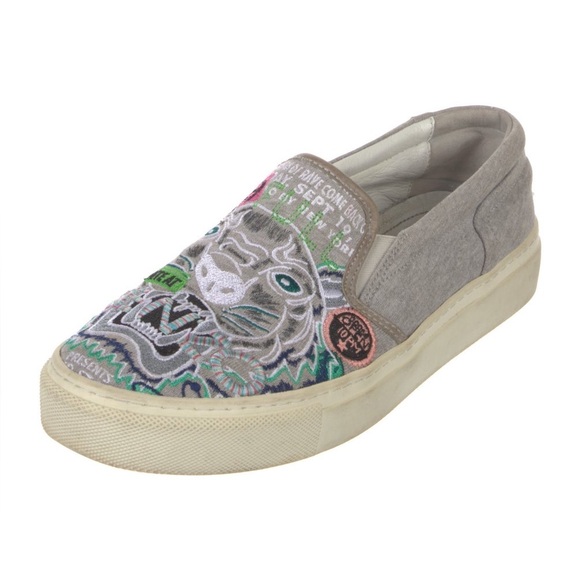 Kenzo Multicolor Embroidered Tiger Slip-On Sneakers 36 - Picture 2 of 7